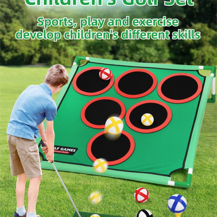 Indoor/Outdoor Golf Hitting Target Game Mat with Stand & Storage Bag - Family Fun Interactive Sports Toy and Practice Aid.