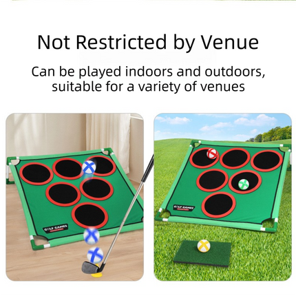 Indoor/Outdoor Golf Hitting Target Game Mat with Stand & Storage Bag - Family Fun Interactive Sports Toy and Practice Aid.