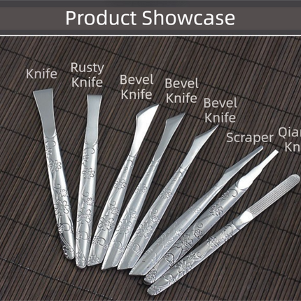 8-Piece Orchid Pattern Stainless Steel Pedicure Tool Set - Precision Tools with Leather Case for Ingrown Toenail & Dead Skin Removal.