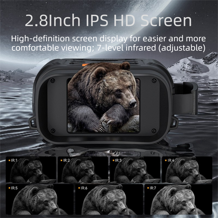 High-Definition Digital Infrared Night Vision Binoculars - 1080P Photo/Video Capture, 10X Digital Zoom for Outdoor Wildlife Observation & Security.