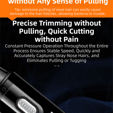CX-D2 Blue Electric Nose Hair Trimmer(12x2.5CM) - High-Speed 360° Rotating Blade, Painless Ear and Nose Hair Groomer with USB Charging.