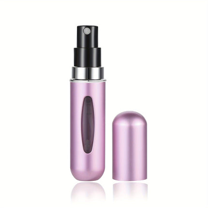 4PCS Pink Portable Perfume Atomizer Bottle(5ML) - Refillable Travel Scent Pump Case, Leak-Proof Aluminum Spray Atomizer.