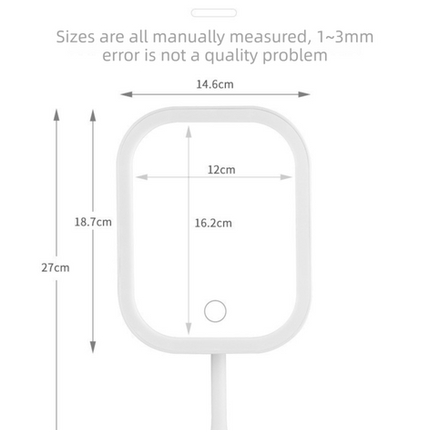 Portable LED Makeup Mirror with Integrated Fill Light & Storage Chassis - 360°Rotatable High-Definition Stylish Tabletop Vanity Mirror(White).