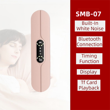 Pink SMB-07 Bone Conduction Under-Pillow Speaker -  Bluetooth 5.4 Ultra-Thin Sleep Aid Sound Bar with Dual Speaker Resonance & 36 Built-in White Noise Tracks.