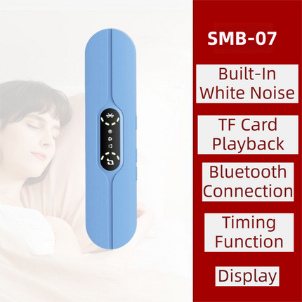 Blue SMB-07 Bone Conduction Under-Pillow Speaker -  Bluetooth 5.4 Ultra-Thin Sleep Aid Sound Bar with Dual Speaker Resonance & 36 Built-in White Noise Tracks.