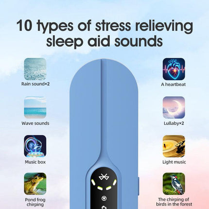 Blue SMB-07 Bone Conduction Under-Pillow Speaker -  Bluetooth 5.4 Ultra-Thin Sleep Aid Sound Bar with Dual Speaker Resonance & 36 Built-in White Noise Tracks.