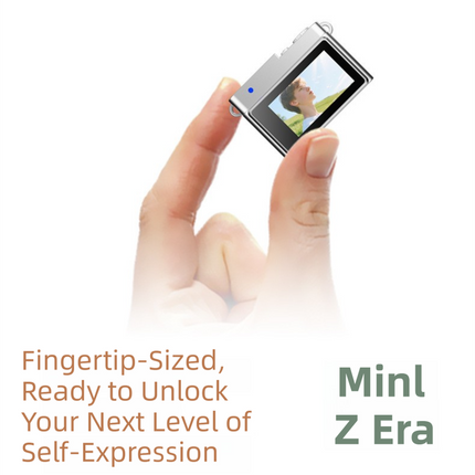 Retro Style Ultra-Mini Thumb Cam for Vlogging (Brown) - Portable Digital Photo & Video Recorder with 32GB Memory Card & 0.96" Screen, Free Wearable Keychain & Necklace.