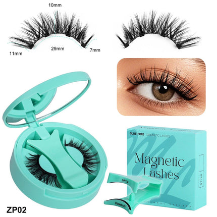 3-Set of 3D Magnetic Eyelash & Applicator (ZP02 4-Piece/Set) - Reusable, Glue-Free, Professional Makeup Tool, Alcohol-Free & Odorless.