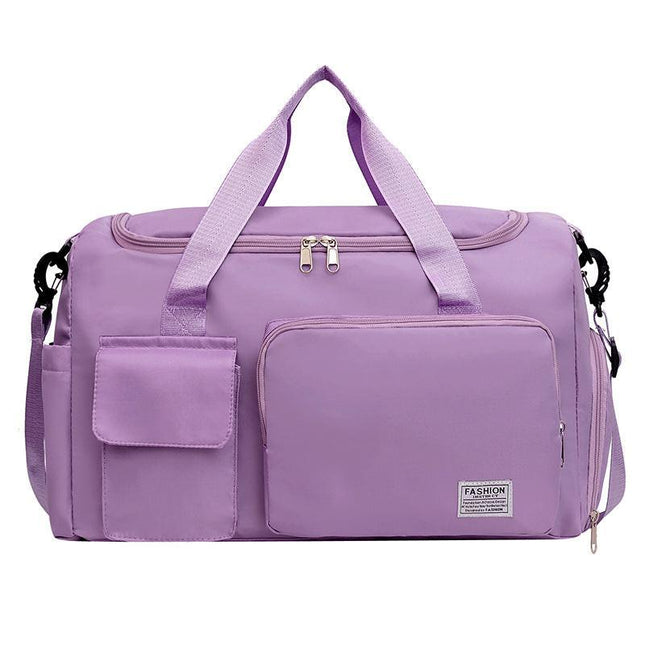 Purple Lightweight & Waterproof Sports Gym Bag with Separate Shoe Compartment, Adjustable Strap and Multiple Pockets - Large-Capacity Travel Duffel for Workout, Business & Getaways.