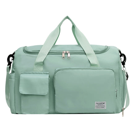 Green Lightweight & Waterproof Sports Gym Bag with Separate Shoe Compartment, Adjustable Strap and Multiple Pockets - Large-Capacity Travel Duffel for Workout, Business & Getaways.