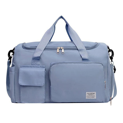Blue Lightweight & Waterproof Sports Gym Bag with Separate Shoe Compartment, Adjustable Strap and Multiple Pockets - Large-Capacity Travel Duffel for Workout, Business & Getaways.
