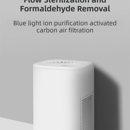 White Compact Desktop Air Purifier with Dual Activated Carbon Filter - Ultra-Quiet Air Cleaner for Home & Office, Powerful 50 m³/h Airflow, Effectively Removes Odor, Smoke, Dust, Pollen & Pet Dander.