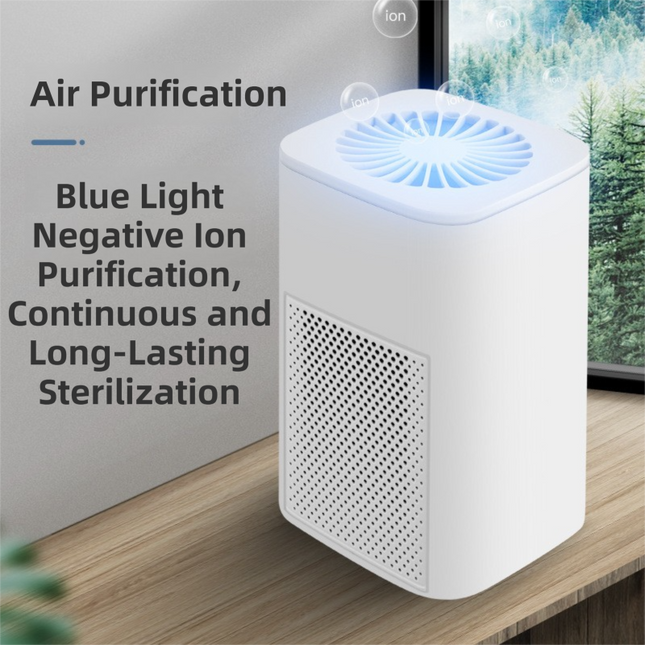 Green Compact Desktop Air Purifier with Dual Activated Carbon Filter - Ultra-Quiet Air Cleaner for Home & Office, Powerful 50 m³/h Airflow, Effectively Removes Odor, Smoke, Dust, Pollen & Pet Dander.