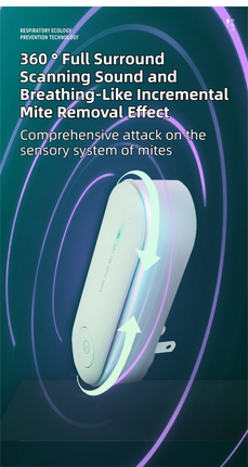 2-Pack Purple Household Ultrasonic Mite Remover and Sterilizer - USB Wireless Portable Insect Repeller for Beds and Sofas, Chemical-Free Dust Mite Controller.
