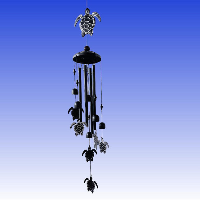 90cm Large Creative Sea Turtle Vintage Metal Tube Wind Chimes - Handcrafted Musical Hanging Decor for Garden and Home with Hanging Hook.