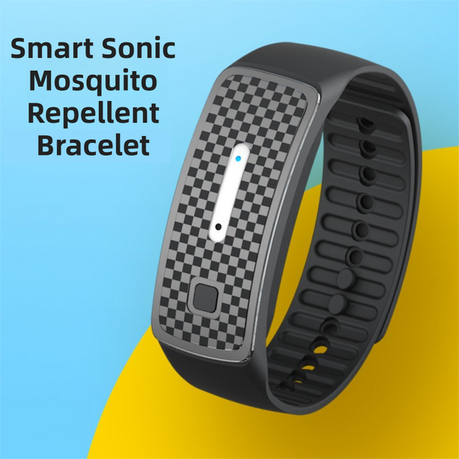 2-Pack Black Portable Ultrasonic Mosquito Repellent Bracelet - Watch Style Insect Repeller, Pure Physical Protection USB Rechargeable.