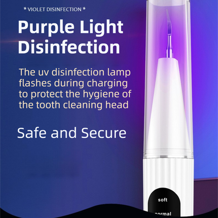 Professional Waterproof Ultrasonic Pet Tooth Cleaner - Dog Cat Painless Calculus and Stain Remover Kit with 4 Cleaning Heads, LED, UV Disinfection, Oral Mirror & Dental Floss.