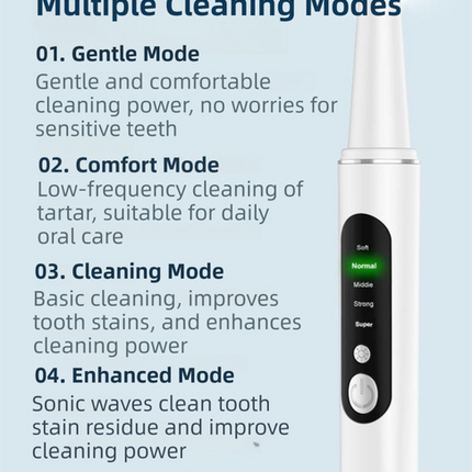 Professional Waterproof Ultrasonic Pet Tooth Cleaner - Dog Cat Painless Calculus and Stain Remover Kit with 4 Cleaning Heads, LED, UV Disinfection, Oral Mirror & Dental Floss.