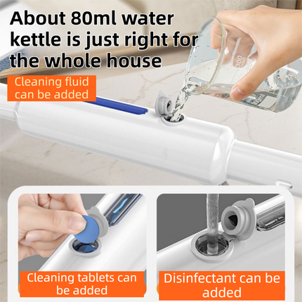 3-in-1 Spray Window Squeegee with 35cm Clean-Panel & 115cm Extension Pole - Multi-functional Spray, Scrub & Squeegee Tool with 3 Microfiber Cloths.
