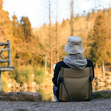 Black Portable Folding Camping Chair with Backrest & Storage-Bag - Ultra-Light Aluminum Alloy Lawn Chair, Beach & Balcony Travel Seating.