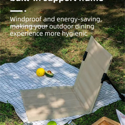 Beige Portable Folding Camping Chair with Backrest & Storage-Bag - Ultra-Light Aluminum Alloy Lawn Chair, Beach & Balcony Travel Seating.