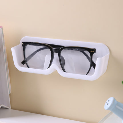 3-Pack Wall-Mounted Glasses Organizer - PET Bedside Bathroom Eyewear Storage Shelf, Anti-Pressure & Space-Saving(White).