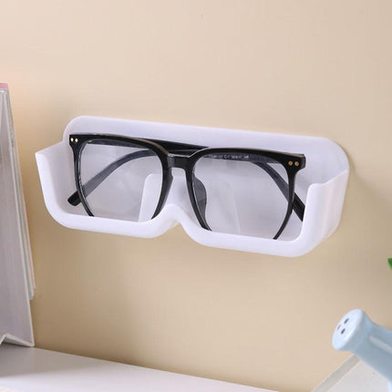 3-Pack Wall-Mounted Glasses Organizer - PET Bedside Bathroom Eyewear Storage Shelf, Anti-Pressure & Space-Saving(White).