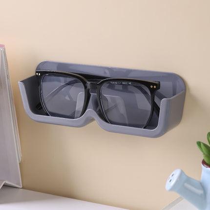 3-Pack Wall-Mounted Glasses Organizer - PET Bedside Bathroom Eyewear Storage Shelf, Anti-Pressure & Space-Saving(Grey).