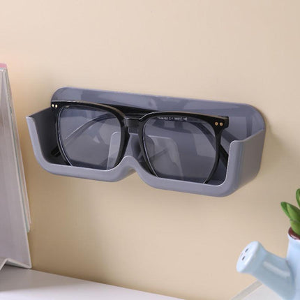 3-Pack Wall-Mounted Glasses Organizer - PET Bedside Bathroom Eyewear Storage Shelf, Anti-Pressure & Space-Saving(Grey).