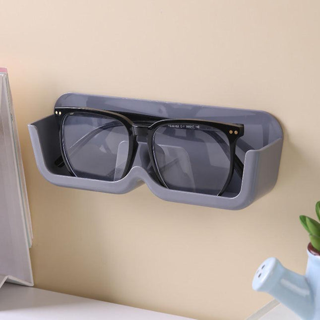 3-Pack Wall-Mounted Glasses Organizer - PET Bedside Bathroom Eyewear Storage Shelf, Anti-Pressure & Space-Saving(Grey).