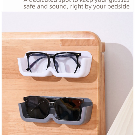 3-Pack Wall-Mounted Glasses Organizer - PET Bedside Bathroom Eyewear Storage Shelf, Anti-Pressure & Space-Saving(Transparent).