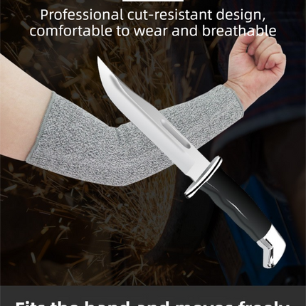 One-Pair 5 Level Cut-Resistant Arm Protection Sleeves(40CM) - Anti-Slash & Anti-Puncture Heavy Duty Safety Guard for Butchering & Construction.