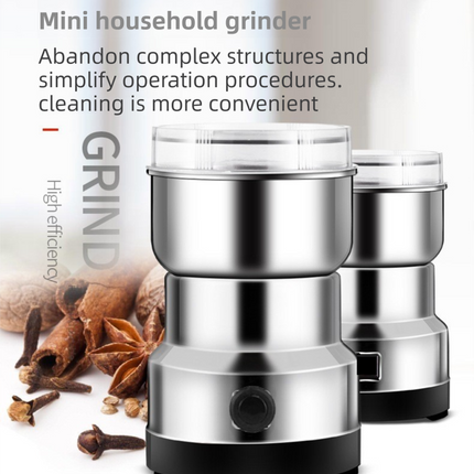 Compact Electric Grinder and Pulverizer - Multi-Functional Ultra-Fine Kitchen Mill for Nut, Grains, Spices, Coffee Beans.