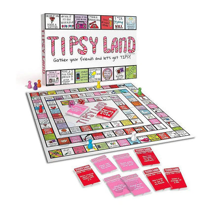 Tipsy Land Party Card & Board Set - Premium Drinking Game and Hilarious Social Icebreaker for Parties & Game.