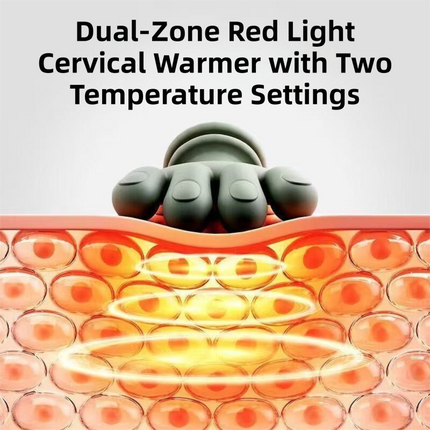 Wireless 4D Bionic 10-Fingers Shoulder & Neck Massager - EMS Micro-current & Vibration Neck Reliever with 2-Level Red Light Heat.