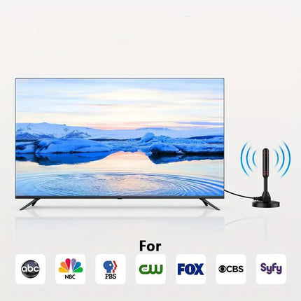 Digital HDTV Antenna with 5M Cable & Signal Booster for 4K High Gain 37dBi Reception - 360° Omnidirectional Indoor/Outdoor Antenna Compatible with DVB-T/T2, ATSC, ISDB-T.