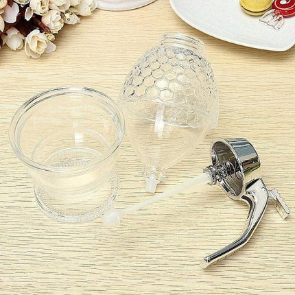 200ML No-Drip Press Honey Syrup Jam Dispenser with Bottom Flow Design.