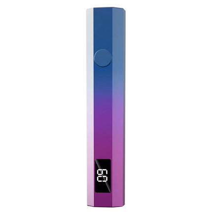 Gradient Purple Mini Handheld LED/UV Manicure Light with Digital Display - Portable One-Finger Curing Pen.