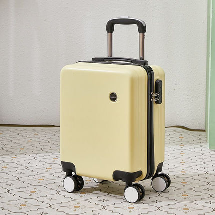 Yellow 16 Inch Lightweight Carry-on Luggage for heights under 1.6m - Underseat & Overhead Cabin Hardside Suitcase.