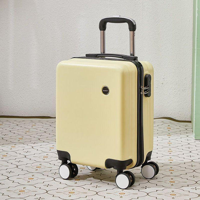 Yellow 16 Inch Lightweight Carry-on Luggage for heights under 1.6m - Underseat & Overhead Cabin Hardside Suitcase.