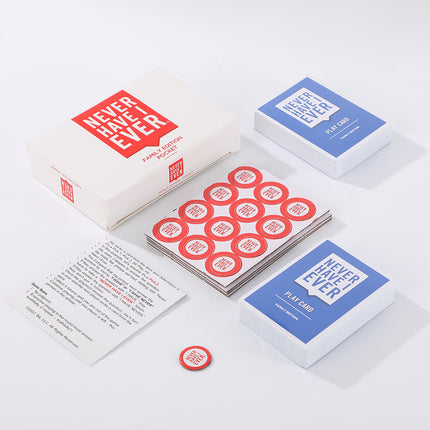 2-Pack Never Have I Ever Card Game(Red & White Sets) - Interactive Party Tabletop Game & Hilarious Social Icebreaker for Teens and Adults.