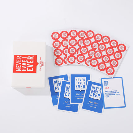 2-Pack Never Have I Ever Card Game(Red & White Sets) - Interactive Party Tabletop Game & Hilarious Social Icebreaker for Teens and Adults.