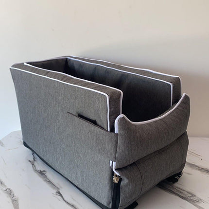 Thickened Pet Car Seat for Center Console(42x20x22CM) - Dog & Cat Booster Travel Safety Bed with Removable Cooling Mat & Handle.
