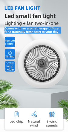 White Quiet Remote LED Ceiling Fan Light with Aromatherapy Slot and Removable E27 Base Socket -  Timer & Dimmable & 3-Speed & 3-Color Temperature Adjustable.