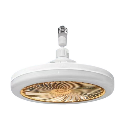 Yellow Quiet Remote LED Ceiling Fan Light with Aromatherapy Slot and Removable E27 Base Socket -  Timer & Dimmable & 3-Speed & 3-Color Temperature Adjustable.