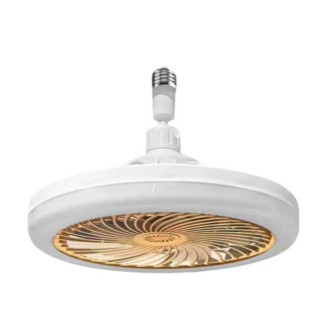 Yellow Quiet Remote LED Ceiling Fan Light with Aromatherapy Slot and Removable E27 Base Socket -  Timer & Dimmable & 3-Speed & 3-Color Temperature Adjustable.