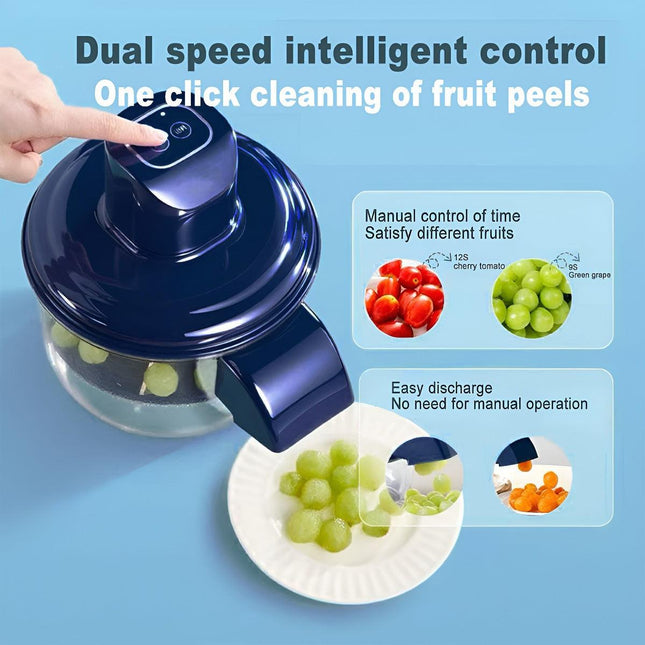 Blue Automatic Grape Peeler Machine - High-Efficiency & Mess-Free, Electric Fruit Skin Remover for Home Fruit-Lover & Commercial Tea Shops.