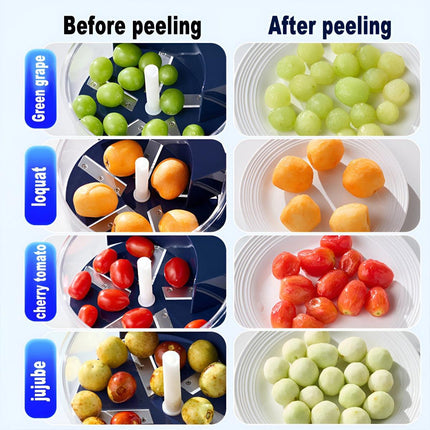Blue Automatic Grape Peeler Machine - High-Efficiency & Mess-Free, Electric Fruit Skin Remover for Home Fruit-Lover & Commercial Tea Shops.