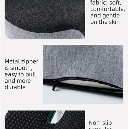 Black-Grey Ergonomic Memory Foam Seat Cushion & Lumbar Support(44x42x32CM) - Relieves Sciatica & Corrects Posture with Breathable Cover.
