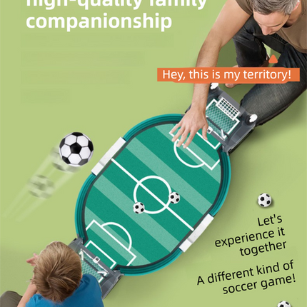 2-Player Large Interactive Tabletop Football Battle Toy for Kids & Adults with 6 Mini Soccer Balls(42x21x9CM) - No Battery Required.